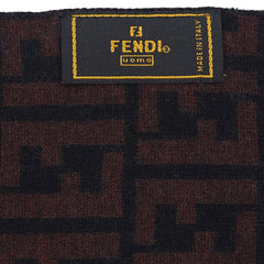 Fendi Wool Zucca FF Logo Print Pre-Owned Scarf