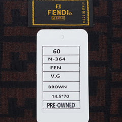 Fendi Wool Zucca FF Logo Print Pre-Owned Scarf