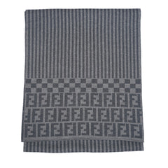 Fendi Wool FF Logo Print Pre-Owned Scarf