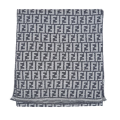 Fendi Wool Zucca FF Logo Print Pre-Owned Scarf