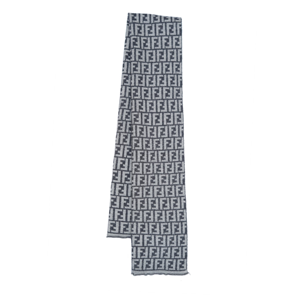 Fendi Wool Zucca FF Logo Print Pre-Owned Scarf