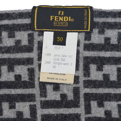 Fendi Wool Zucca FF Logo Print Pre-Owned Scarf
