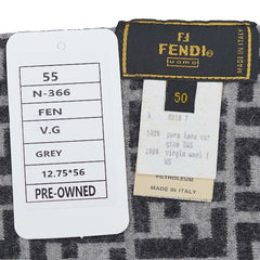 Fendi Wool Zucca FF Logo Print Pre-Owned Scarf