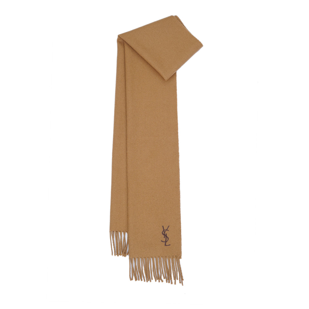 Yves Saint Laurent (YSL) Wool Plain Pre-Owned Scarf