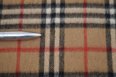 Check Cashmere Beige Scarf