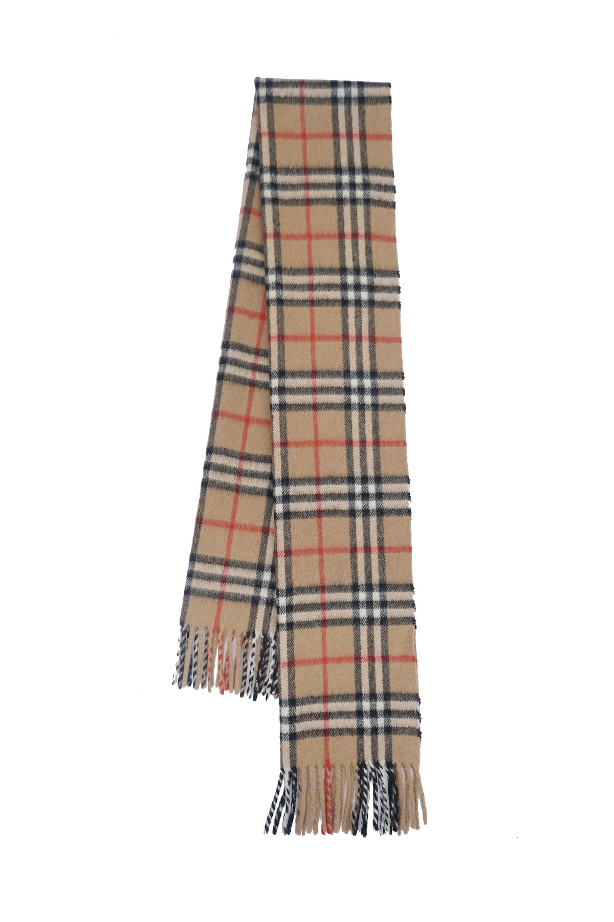 Check Cashmere Beige Scarf