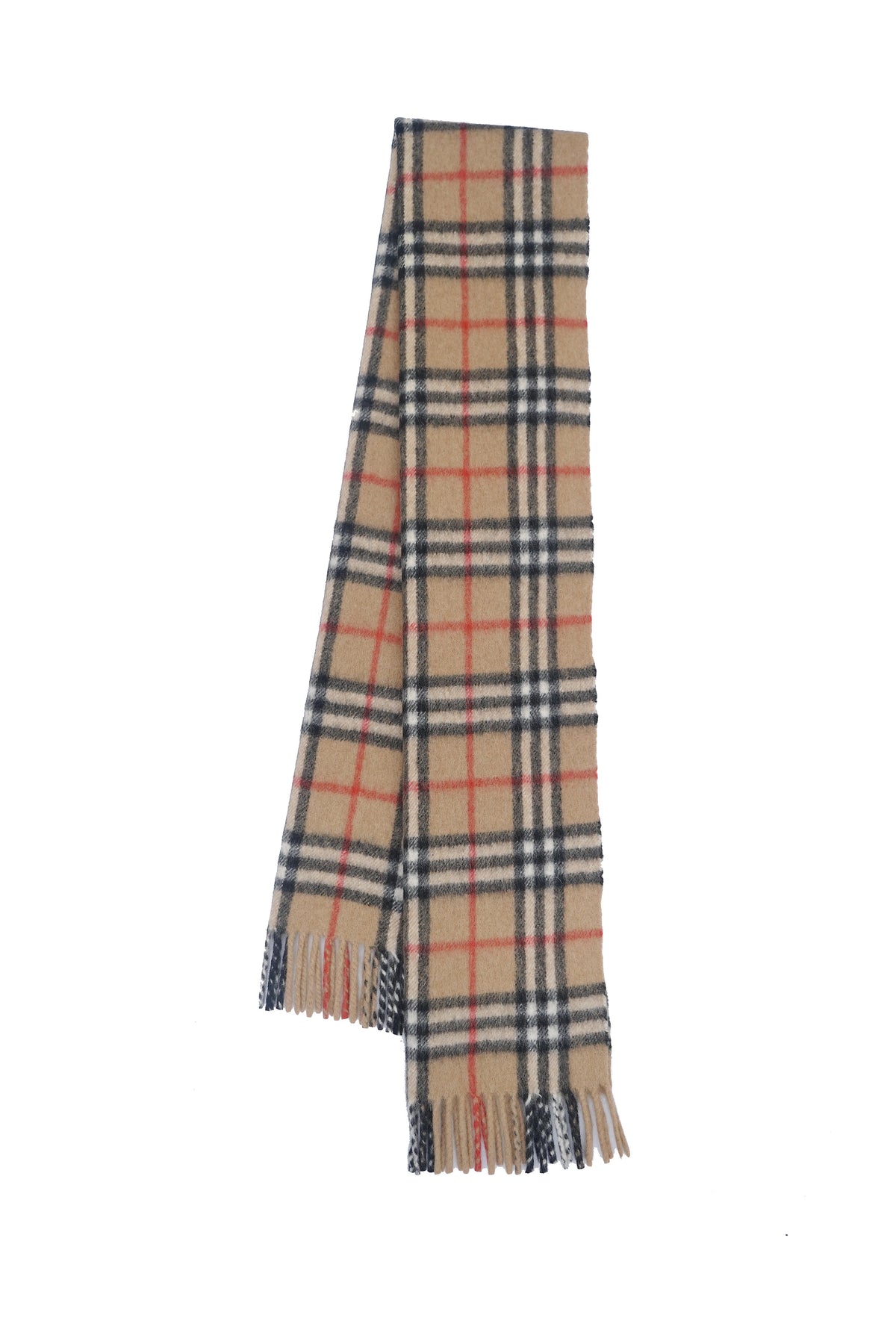 Check Cashmere Beige Scarf