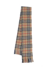 Check Cashmere Beige Scarf