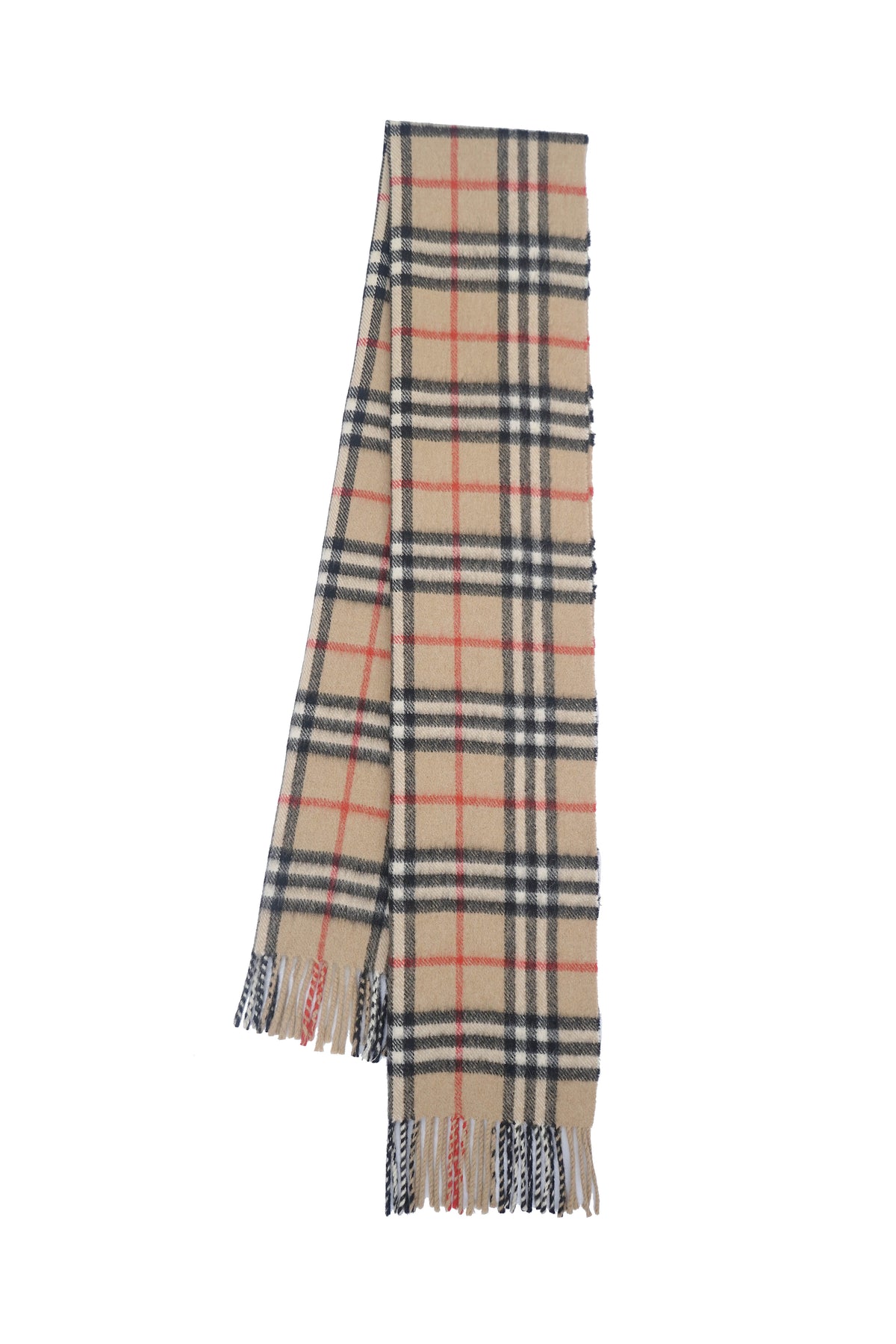 Check Cashmere Beige Scarf