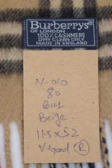 Check Cashmere Beige Scarf