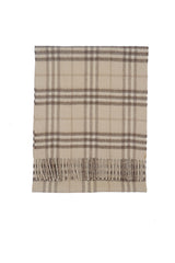 Check Cashmere Beige Scarf