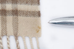 Check Cashmere Beige Scarf