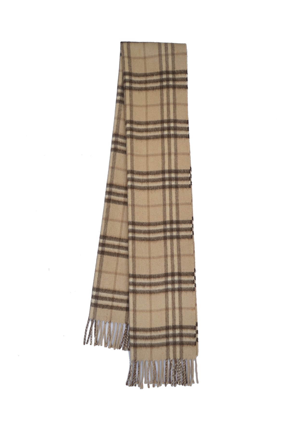 Check Cashmere Beige Scarf