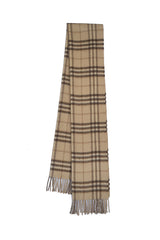 Check Cashmere Beige Scarf