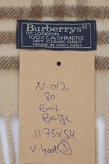 Check Cashmere Beige Scarf