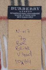 Burberry Pre-Owned Check Merino/Cashmere Beige Scarf