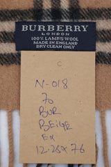 Burberry Pre-Owned Check Lambswool Beige Scarf