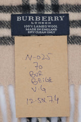 Burberry Pre-Owned Check Lambswool Beige Scarf