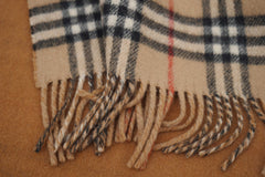 Burberry Pre-Owned Check Lambswool Beige Scarf