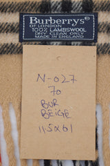 Burberry Pre-Owned Check Lambswool Beige Scarf