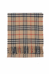 Check Lambswool Beige Scarf
