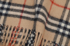 Check Lambswool Beige Scarf