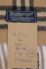 Check Lambswool Beige Scarf