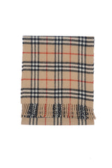 Check Lambswool Beige Scarf