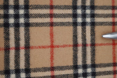 Check Lambswool Beige Scarf