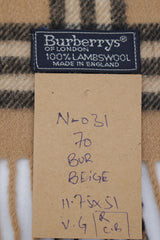Check Lambswool Beige Scarf