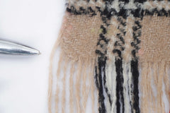 Check Wool Beige Scarf