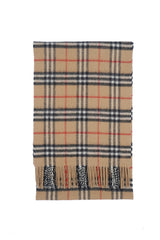 Check Lambswool Beige Scarf