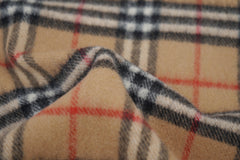 Check Lambswool Beige Scarf