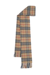 Check Lambswool Beige Scarf