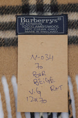 Check Lambswool Beige Scarf