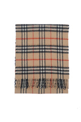 Check Lambswool Beige Scarf