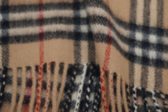Check Lambswool Beige Scarf