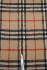 Check Lambswool Beige Scarf