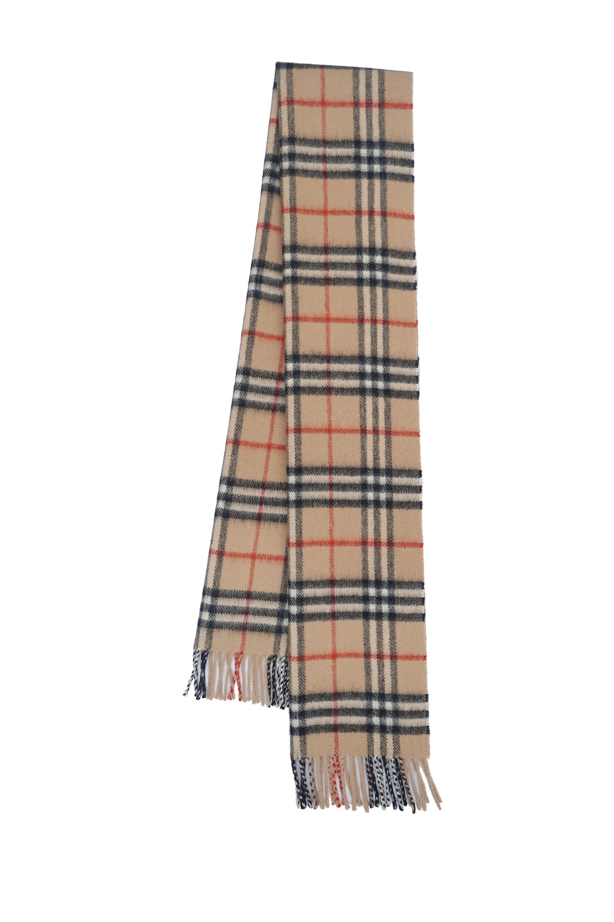 Check Lambswool Beige Scarf