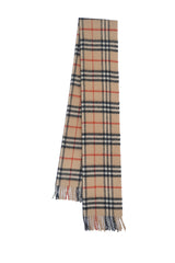 Check Lambswool Beige Scarf