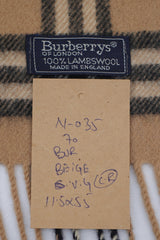 Check Lambswool Beige Scarf