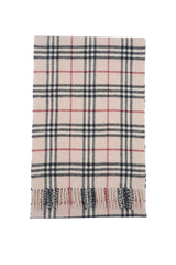 Check Lambswool Beige Scarf