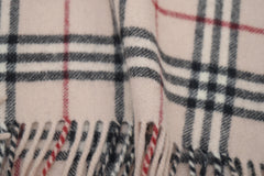Check Lambswool Beige Scarf