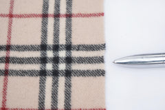Check Lambswool Beige Scarf