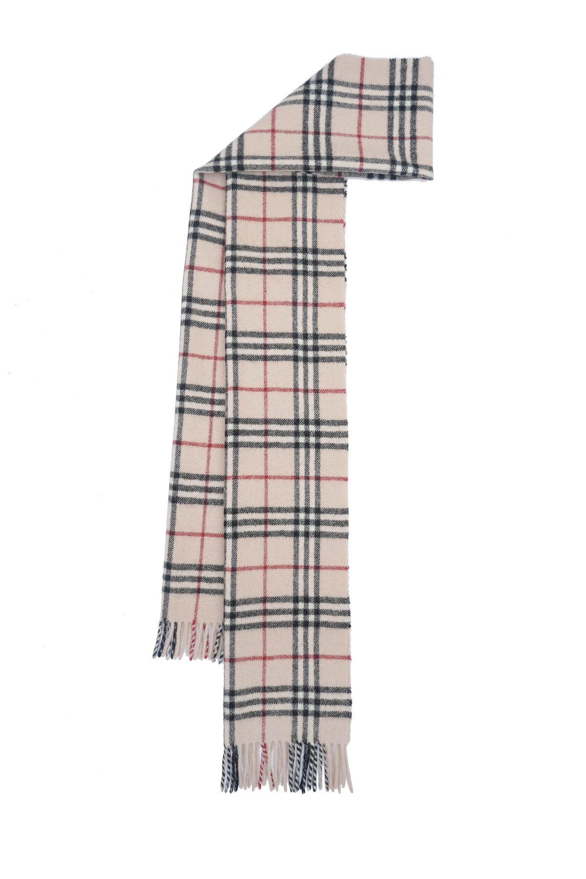 Check Lambswool Beige Scarf