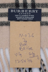 Check Lambswool Beige Scarf