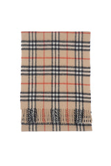 Check Lambswool Beige Scarf