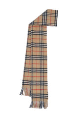 Check Lambswool Beige Scarf