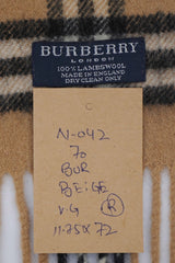 Check Lambswool Beige Scarf