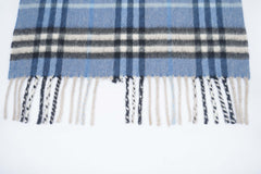 Check Cashmere Sky Blue Scarf